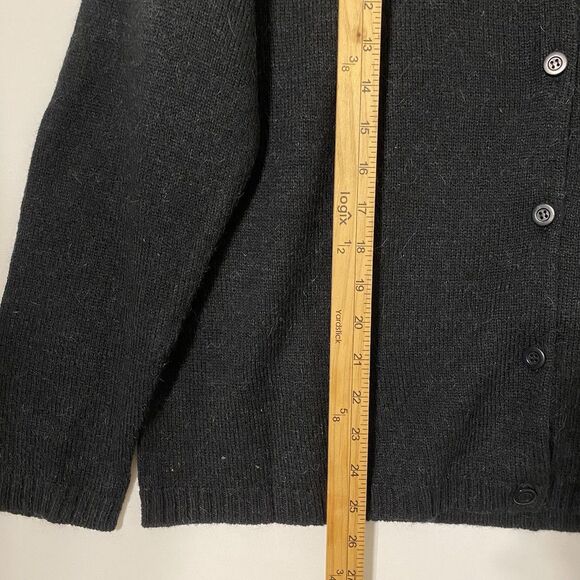 Vintage Emmanuel Ungaro Wool Alpaca Cardigan Women 1X Black Crewneck Retro - Picture 5 of 8